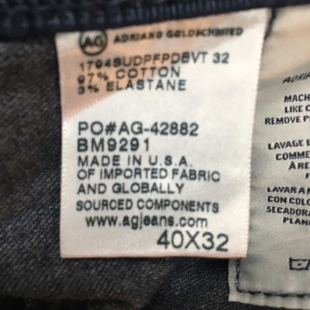 Ag Adriano Goldschmied The Everett Slim Straight Jean Size 40W X 32L Blue Denim